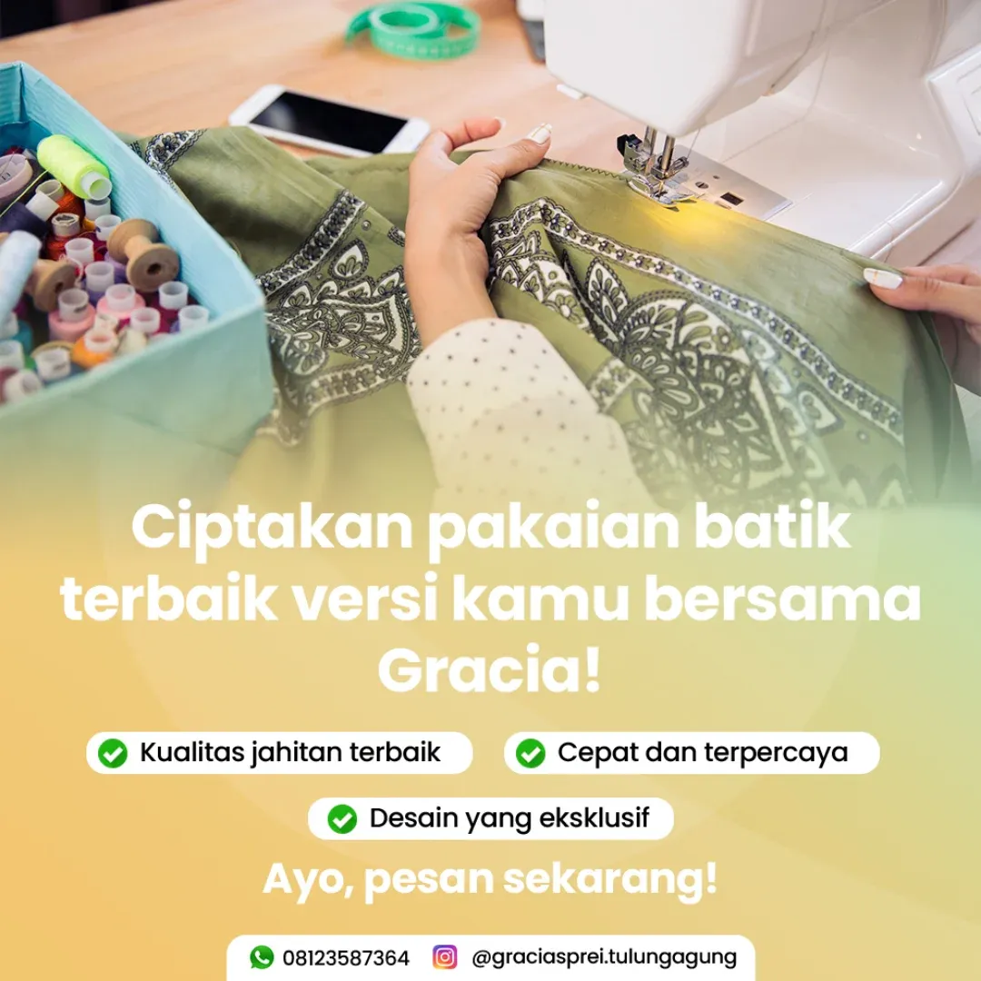 <p>Gracia sprei kini juga menerima pakaian batik t
